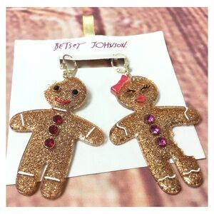 BETSEY JOHNSON Large Gingerbread Man/Woman Earrings